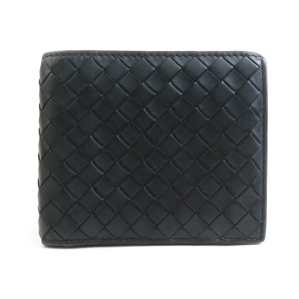 Bottega Veneta bi fold wallet Intrecciato leather black